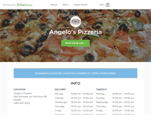 Tablet Screenshot of angelospizzaoldtown.com